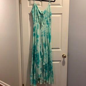 Green tie dye maxi dress